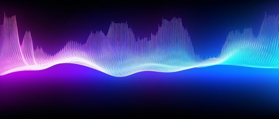 Abstract sound wave stripe lines colourful gradient blue purple equalizer isolated on white background in concept music, sound, technology, Generative AI