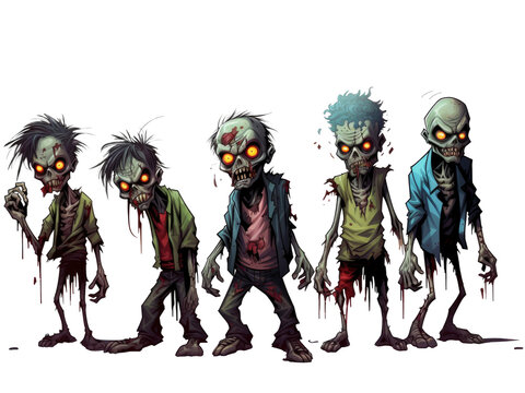 Zombies on transparent background