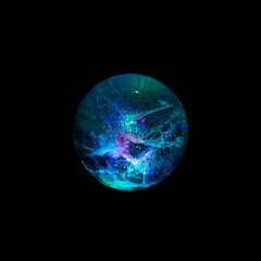 Shine cristal ball on thw black background