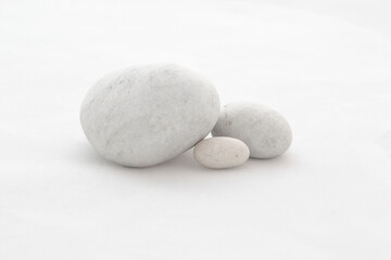 white stones on a white background