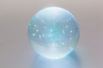 glass sphere on a silver background