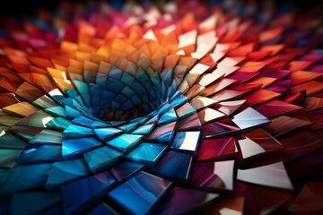 Beautiful abstract tesselated fractal colourful shiny line relax, background. AI generative