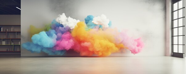 colorful cloud in modern office creative idea concept
