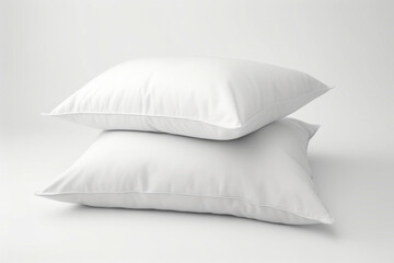 Two pillows stacked on top of each other on white background.