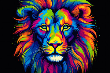 Colorful Close-Up: African Lion Portrait