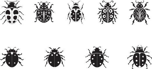 Ladybug vector icon, ladybug silhouette