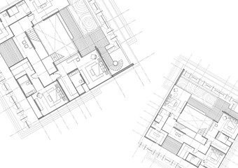 Floor plan designed building on the drawing.
