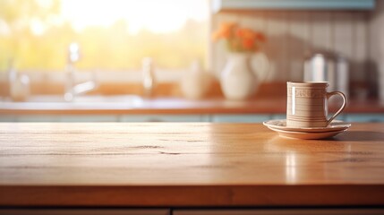 Details in the kitchen in the morning, Table Top And Blur Kitchen Room Of The Background