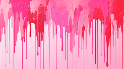 Abstract Background with Paint Drips Ranging from Red to Raspberry and Bright Pink on a Light Pink Canvas, Crafting a Dynamic Composition with Vibrant Color Gradients and Artistic Fluidity