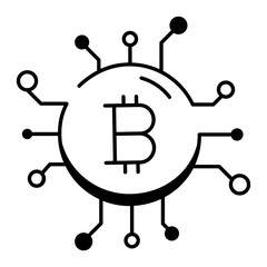 Cryptocurrencies Linear Icon
