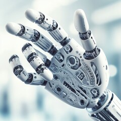 robot  hand  technology background 