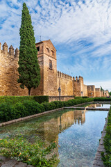 Remains of the wall of the town, Cordoba, where the Almodovar Gate is located in the western part of the city, Andalucia.