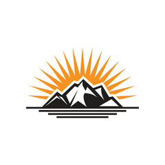Fototapeta na wymiar Mountain icon Logo Template Vector illustration design