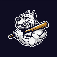 design logo mascot Angry dog
