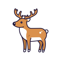 cute reindeer cartoon icon vector illustration design graphic flat style