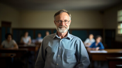 Fototapeta premium teacher in classroom, teaching professional, mentor