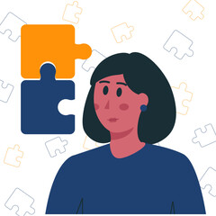 vector flat character solving problems and thinking about the situation