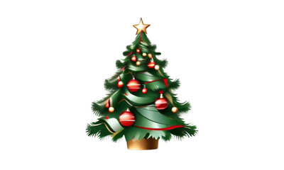  a decorated Christmas tree on a transparent background, provided as a PNG file for easy project decoration. Ideal for adding festive elements to your creative endeavors during the holiday season.