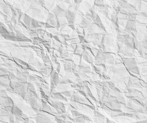  White crumpled paper texture background