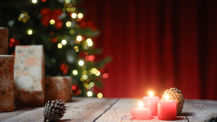 Christmas Candles composition with copy space 
