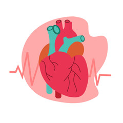 Cardiology clinic, hospital department, healthy heart, prevention of cardiovascular diseases.Illustrations ,vector.