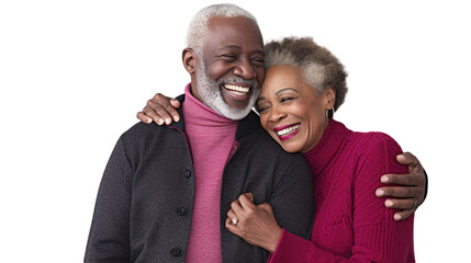 Loving african american senior couple