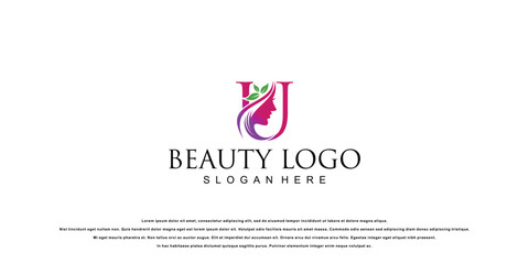 Simple beauty logo design with combination letter from A to Z | hair beauty design| premium vector