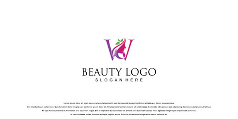 Simple beauty logo design with combination letter from A to Z | hair beauty design| premium vector