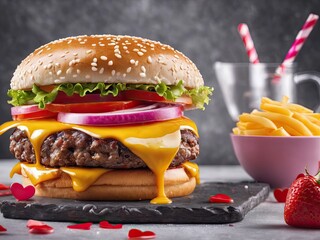 hamburger and cheese AI Generative