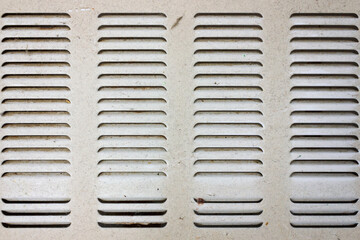 Dirty ventilation grille. White ventilation grille.