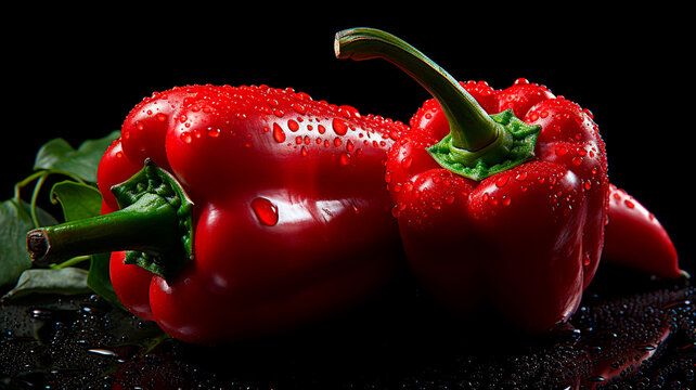 Red Hot Pepper On The Black Background