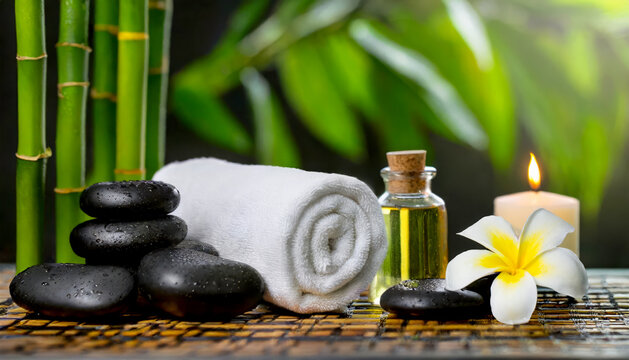 Wellness and relaxing with hot stones and massage with aromatic oils