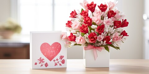Heartfelt Greeting - Design a charming Valentine's Day greeting card featuring an arrangement of hearts