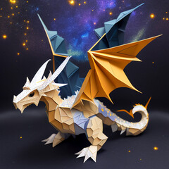 Celestial Creature Creation: Papercraft Dragon with Stars