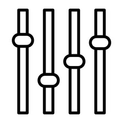 Sound equalizer, audio equalizer, tone control, sound adjuster, audio balance. icon and easy to edit.