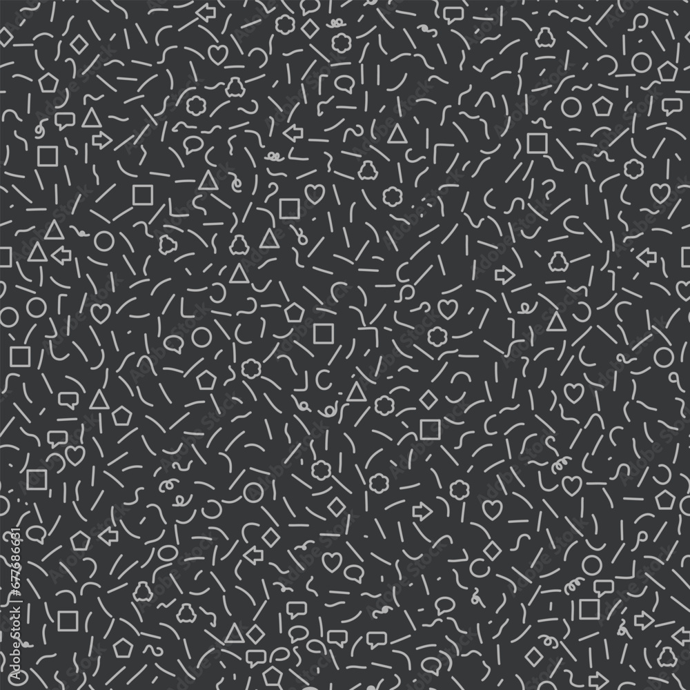 Poster black abstract background in doodle style. vector pattern.
