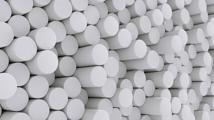 Abstract cylinder 3d background random pattern in view perspective.