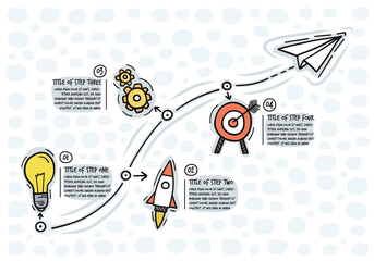 Startup timeline infographic template. Vector illustration.