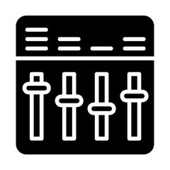 Mixing console, audio mixer, soundboard, audio mixing device, mixer board. icon and easy to edit.