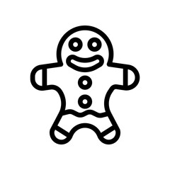 gingerbread man line icon
