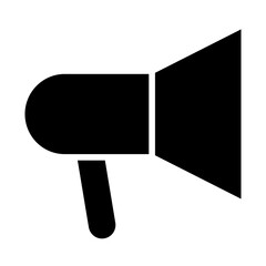 Loudhailer, bullhorn, voice amplifier, loudspeaker, public address system. icon and easy to edit.