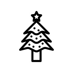 christmas tree line icon