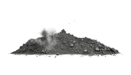 a pile of soil isolated on transparent background cutout