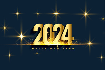 golden style happy new year 2024 design vector background