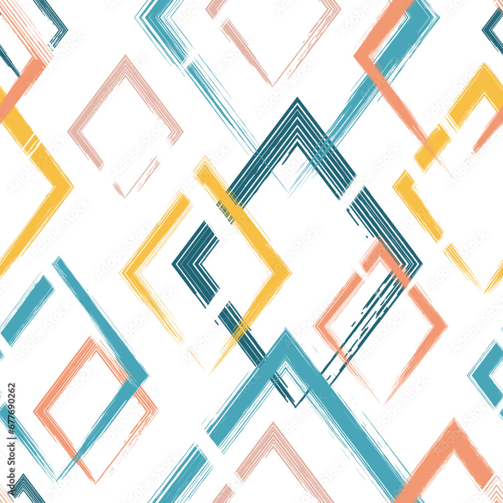Poster abstract geometric seamless pattern. repeating geometry line background for design prints. repeated 
