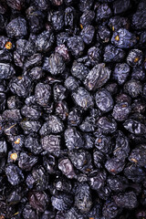Pile of Fresh Sukkari Dates fruit or Kurma Sukkari. Sweet and soft dates. Top view. Food concept. Ramadan arabic food. Islamic food