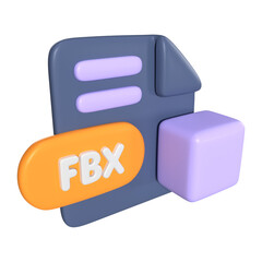 FBX File Extension 3D Illustration Icon