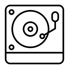 Record player, phonograph, vinyl player, record turner, vinyl turntable. icon and easy to edit.