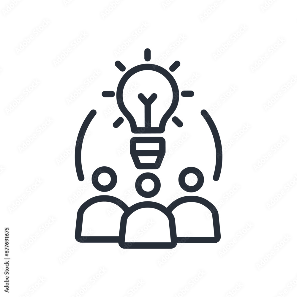 Poster brainstorming icon. vector.editable stroke.linear style sign for use web design,logo.symbol illustra