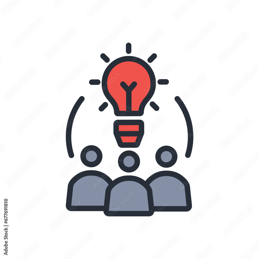 Poster brainstorming icon. vector.editable stroke.linear style sign for use web design,logo.symbol illustra